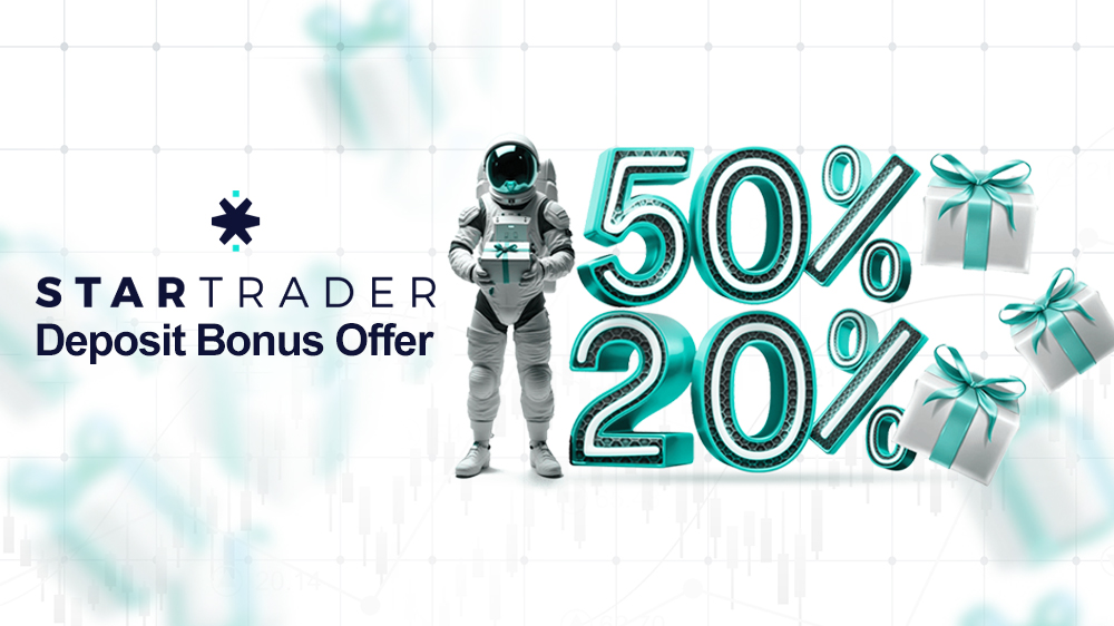 STARTRADER Deposit Bonus Offer: Enjoy a 50% bonus on your first deposit + 20% bonus on subsequent deposits
